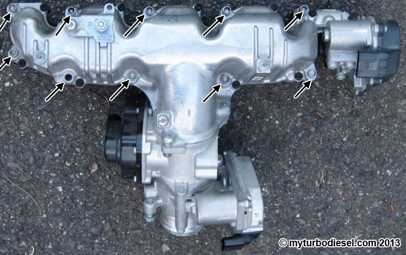 How to remove the intake manifold and EGR on VW Audi TDI 2.0L engine on